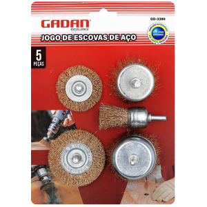 JOGO DE ESCOVA DE AÇO PARA FURADEIRA C/ 5 UN - GADAN