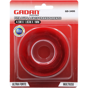 FITA DUPLA FACE TRANSPARENTE 4,5M - GADAN