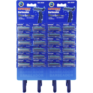 BARBEADOR ULTRA INOX BASIC - 2 LÂMINAS CABO PLÁSTICO CARTELA C/ 24 PCS - GADAN