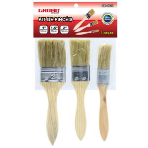 KIT PINCEL COM 3 PEÇAS - GADAN