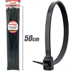 ABRAÇADEIRA DE NYLON 7,2X500MM - REFORÇADA - C/ 50UN. PRETA - GADAN